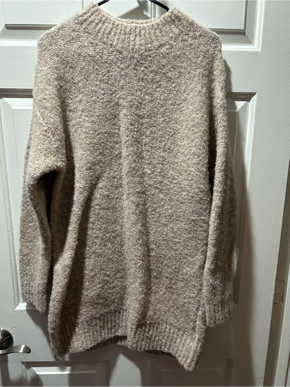 English Factory Taupe Cozy Round Mock Neck Mini Sweater Dress Size XS